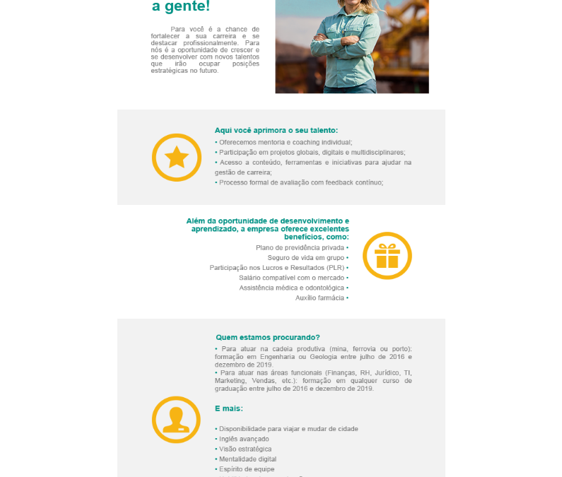 Divulgação de vaga – Programa Trainee Vale 2020 Brasil!